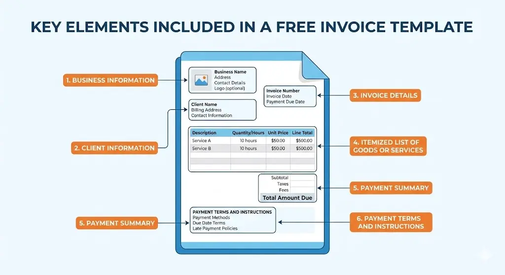 Key Elements Included in a Free Invoice Template